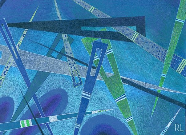 Sputnik's Conundrum - colored pencil